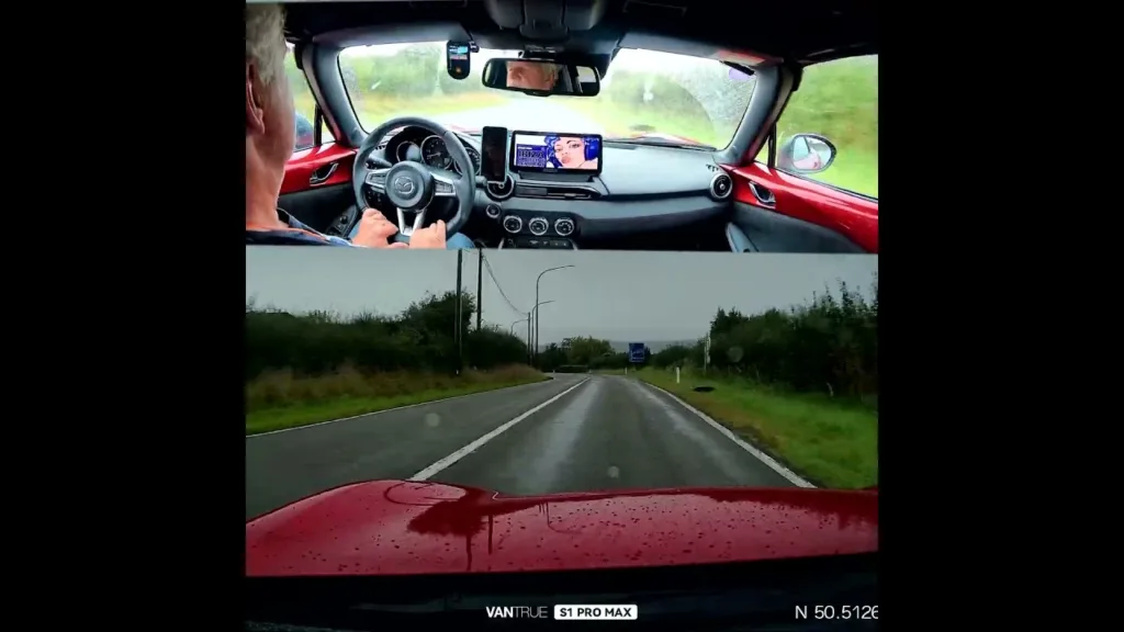 Les meilleures images de Dash Cam (4K) sous la pluie avec la VANTRUE S1 Pro Max 4K+4K
