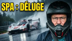 En direct sous la pluie. sur le circuit de Spa Francorchamps