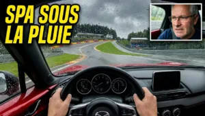 préparation session 2 sous la pluie. sur le circuit de Spa Francorchamps
