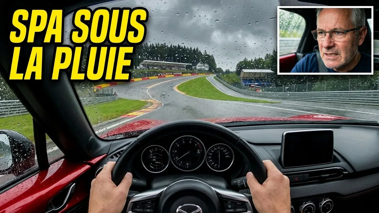 préparation session 2 sous la pluie. sur le circuit de Spa Francorchamps