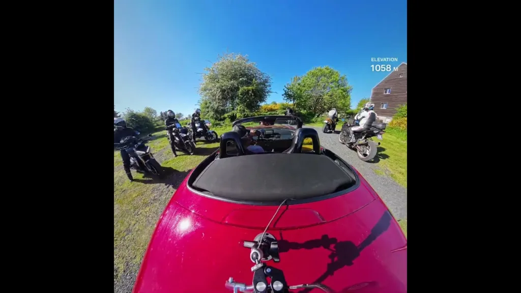 Départ du Road Trip Auvergne avec les copains motards et ma MX5 ND #mx5 #miata #insta360 #moto
